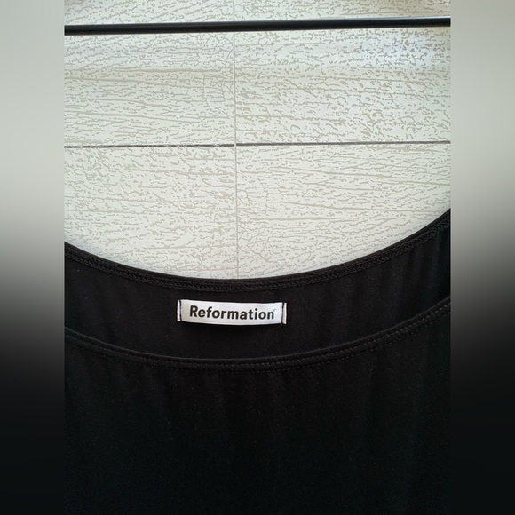 Reformation Dottie Long Sleeve Midi Dress in Black, Size Large - Picture 7 of 11